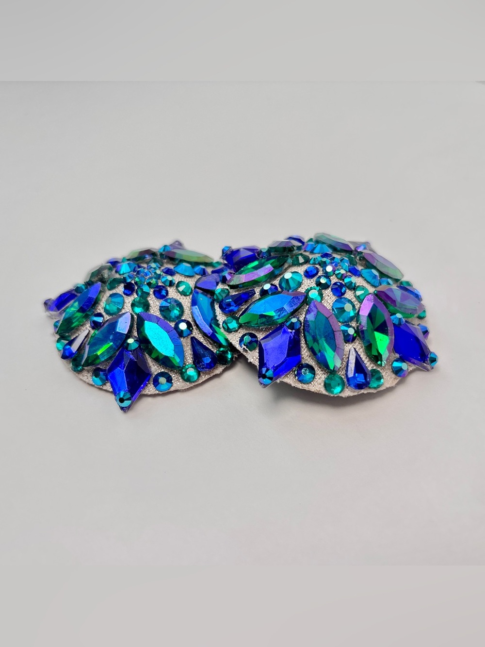 Blue-Green Rhinestone Reusable Pasties - Picture 4 of 8